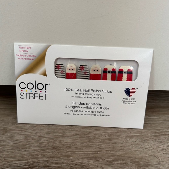 Color Street Other - Color Street Secret Santa Red & Black Christmas Nail Strips